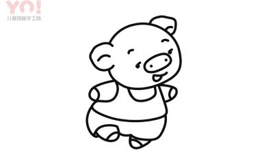 小猪简笔画画法-优优资源