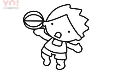 打篮球的小男孩简笔画画法-优优资源