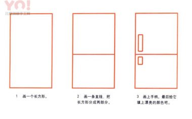 冰箱简笔画画法-优优资源