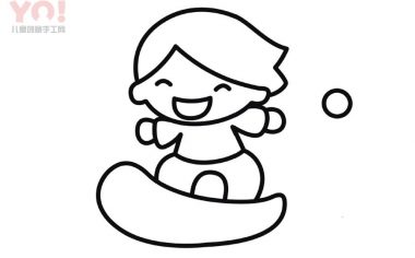 玩滑板的少年简笔画画法-优优资源