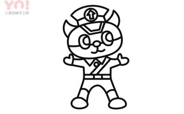 黑猫警长简笔画画法-优优资源