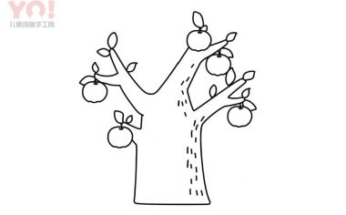 苹果树简笔画画法-优优资源