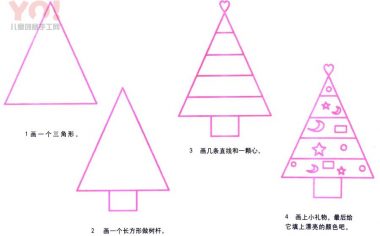 圣诞树2简笔画画法-优优资源