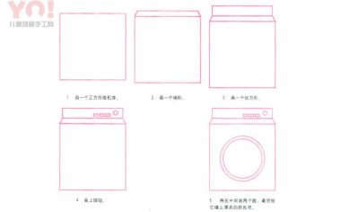 洗衣机简笔画画法-优优资源