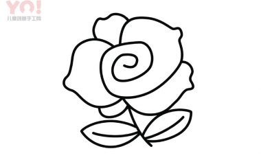 玫瑰花简笔画画法-优优资源