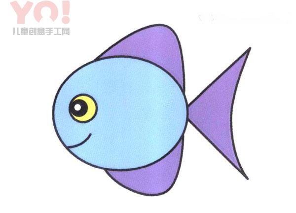 彩色胖头鱼简笔画的画法图片