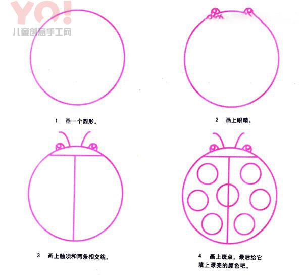 可爱的七星瓢虫简笔画图片教程