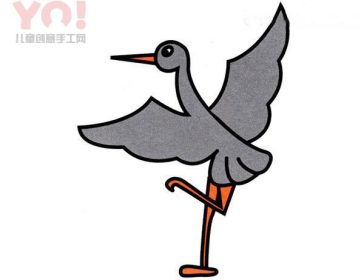 优雅站立的鹤简笔画的画法图片-优优资源