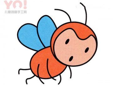 可爱的卡通小蜜蜂简笔画画法彩色-优优资源