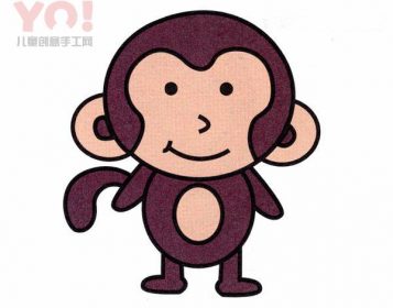 机灵小猴子简笔画的画法图片教程-优优资源