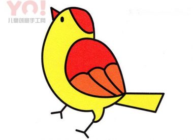 彩色的小黄雀简笔画的画法图片-优优资源