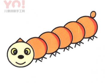 可爱毛毛虫简笔画的画法教程-优优资源