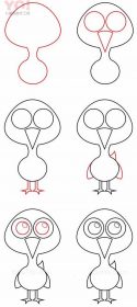 简笔画搞笑卡通小鸟的图片步骤-优优资源
