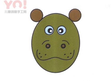 搞笑河马头简笔画画法图片教程-优优资源