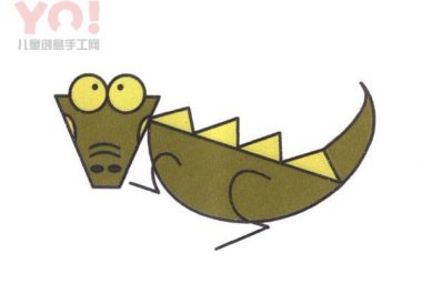 简笔画鳄鱼的画法图片教程-优优资源