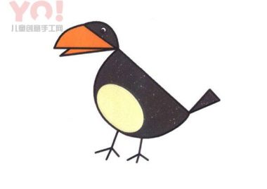 站立乌鸦简笔画的画法图片-优优资源