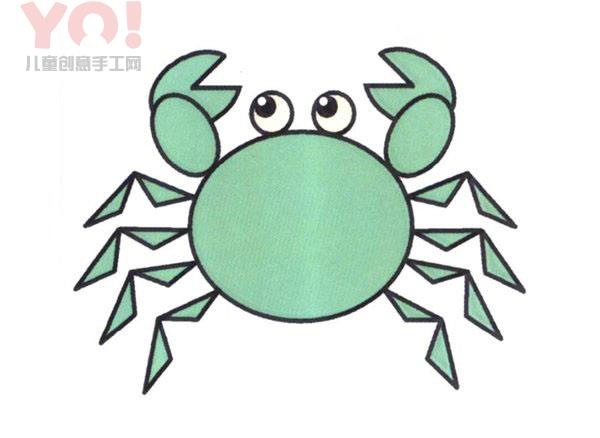 可爱螃蟹简笔画的画法图片