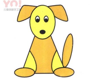 可爱小狗简笔画的画法图片教程-优优资源
