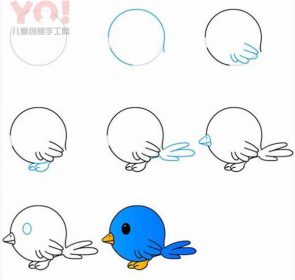 简笔画卡通小鸟的图片彩色-优优资源