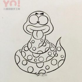 简笔画卡通蛇的画法图片-优优资源