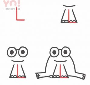 字母L简笔画小青蛙的图片步骤-优优资源