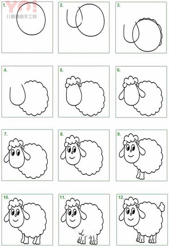 简笔画小绵羊的画法步骤