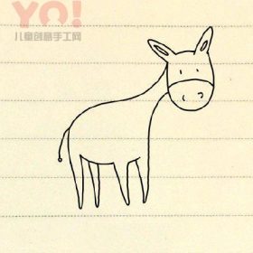 简笔画可爱小毛驴的图片步骤-优优资源