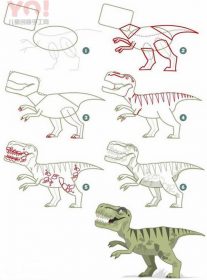 简笔画逼真的霸王龙画法图片-优优资源