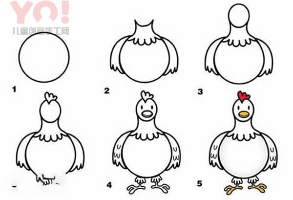 简笔画肥母鸡的图片步骤