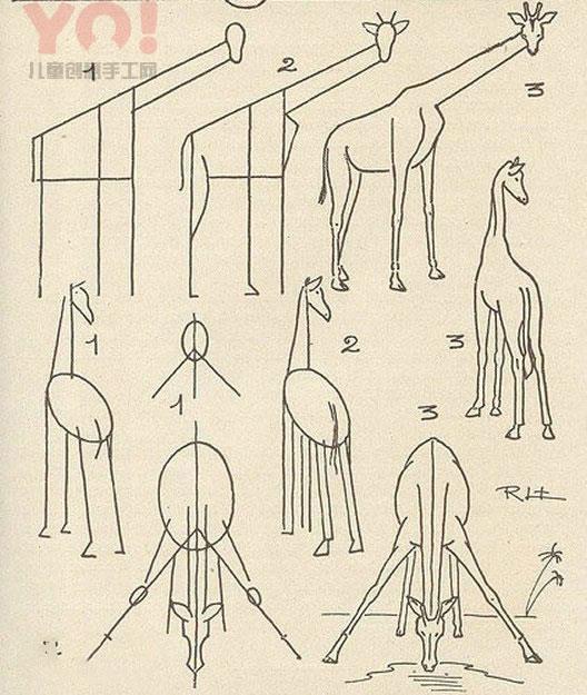 简笔画长颈鹿的画法图片