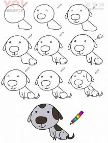 简笔画卡通小狗怎么画图片-优优资源