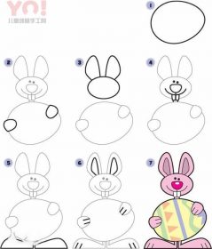 复活节兔子彩蛋简笔画图片-优优资源