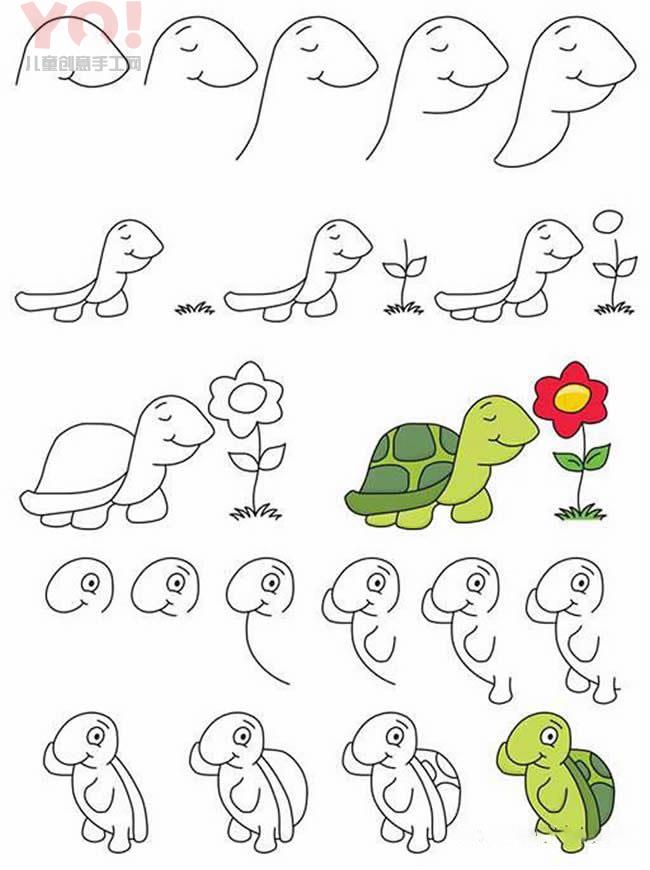 简笔画卡通乌龟的图片教程