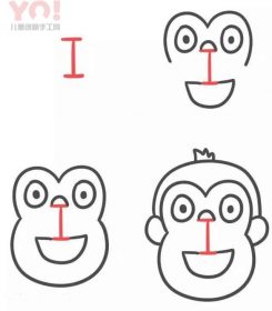 字母I简笔画猴子的图片步骤-优优资源