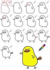 简笔画黄色小鸟的图片步骤-优优资源