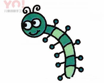 简笔画可爱毛毛虫的画法图片-优优资源
