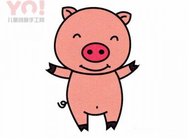 简笔画粉红小猪的画法图片-优优资源
