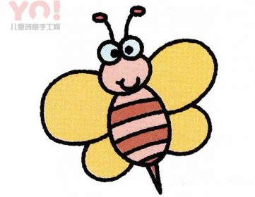 简笔画胖乎乎可爱小蜜蜂的画法-优优资源
