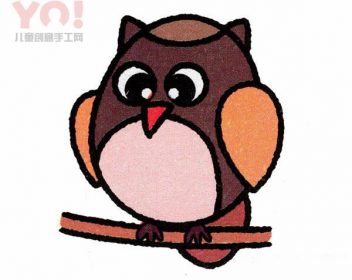 简笔画可爱胖猫头鹰的画法步骤-优优资源