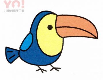 简笔画巨嘴鸟的画法步骤图-优优资源