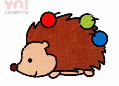 简笔画采果子的小刺猬画法图片-优优资源