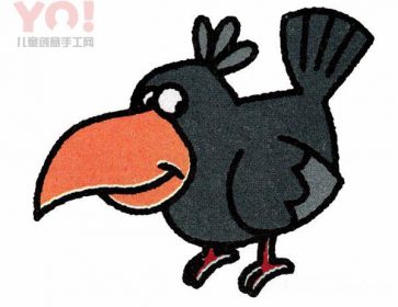 简笔画调皮的乌鸦画法图片-优优资源