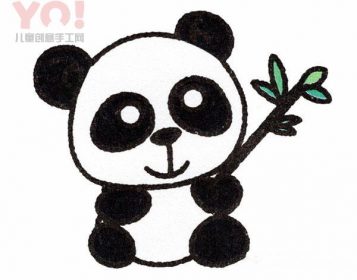 简笔画吃竹子的熊猫宝宝画法图片-优优资源