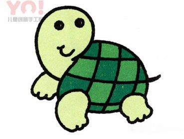 回头张望的小乌龟简笔画图片教程-优优资源