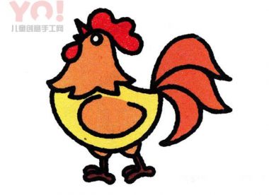 打鸣的威武大公鸡简笔画图片教程-优优资源