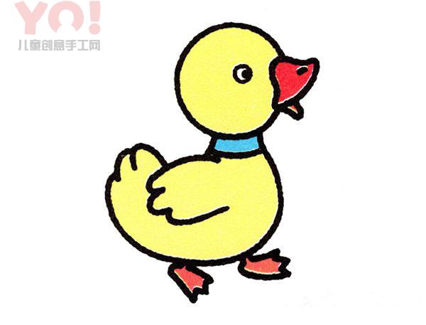 彩色的可爱小鸭子简笔画画法图片