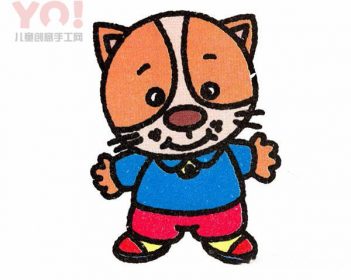 卡通小猫咪简笔画步骤图片彩色-优优资源