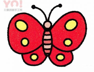 简笔画蝴蝶的画法图片彩色-优优资源