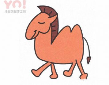 悠哉的骆驼简笔画画法图片彩色-优优资源
