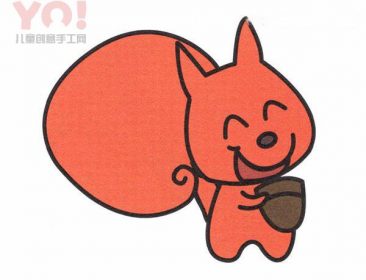 捡到松果的小松鼠简笔画图片教程-优优资源
